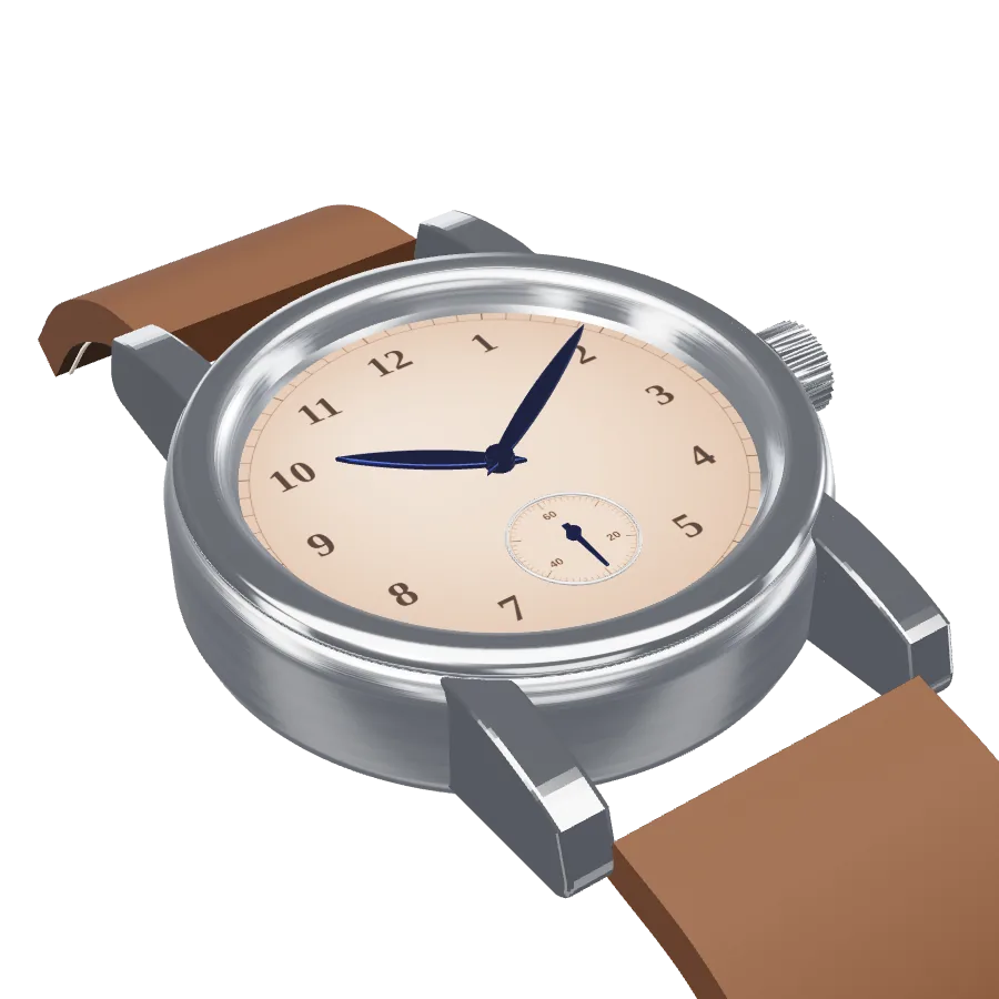 Montre à remontage manuel et petite seconde qui se démonte