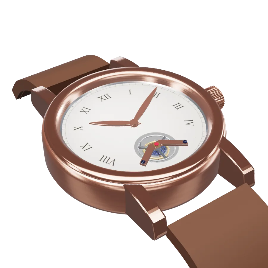 Montre tourbillon en or rose qui se démonte